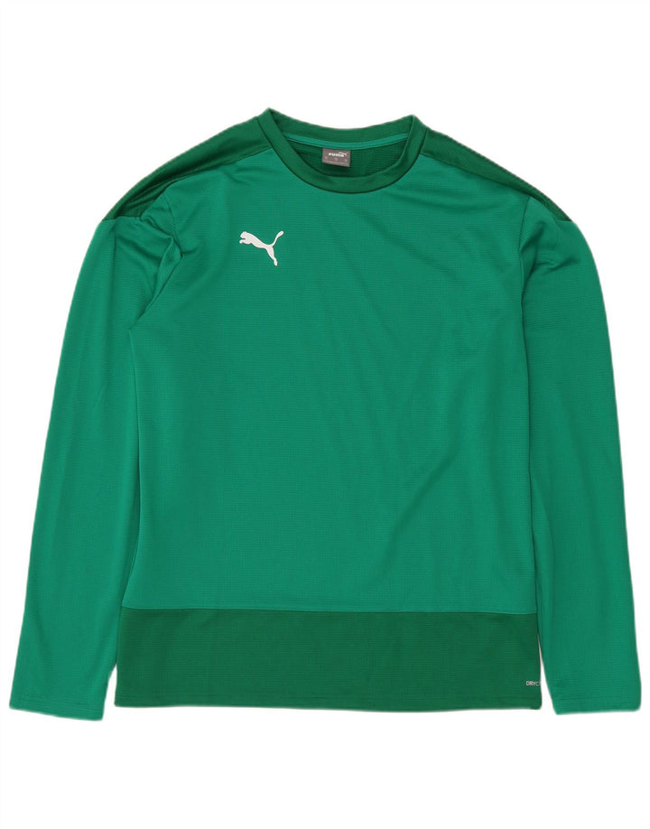 Puma Hombre Top Manga Larga XL Verde Colorblock Poliéster