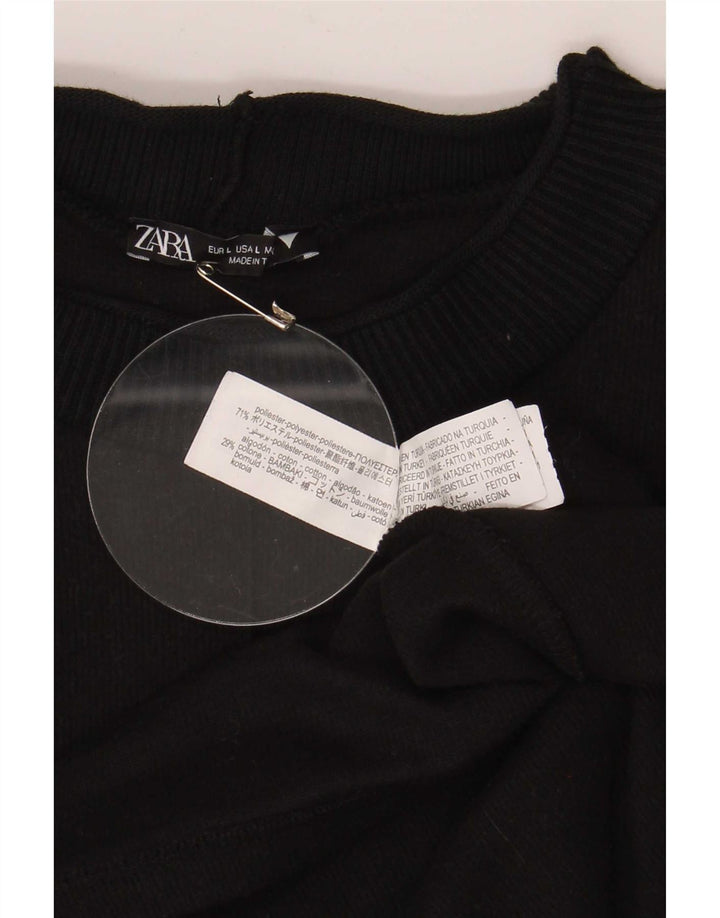 Zara Vestido recto para mujer UK 46 Grande Poliéster negro