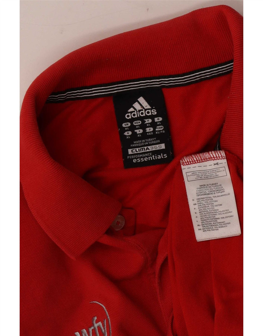 Polo Adidas Hombre XL Algodón Rojo
