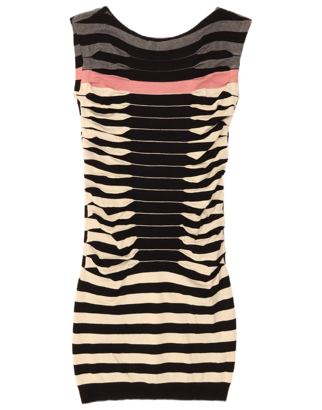 Ted Baker Vestido ajustado sin mangas para mujer talla 2 pequeño negro a rayas