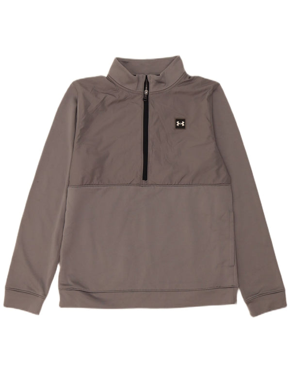 Under Armour Sudadera con cremallera y cuello para niño 13-14 años XL Gris Poliéster
