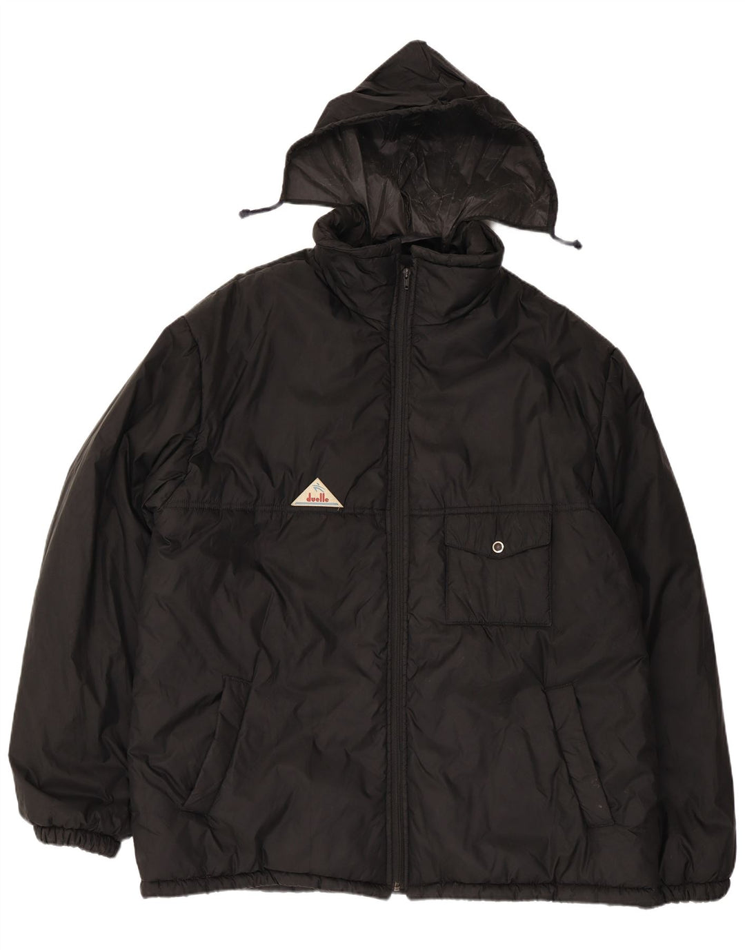 Chaqueta acolchada con capucha vintage para hombre IT 60 5XL Poliamida negra