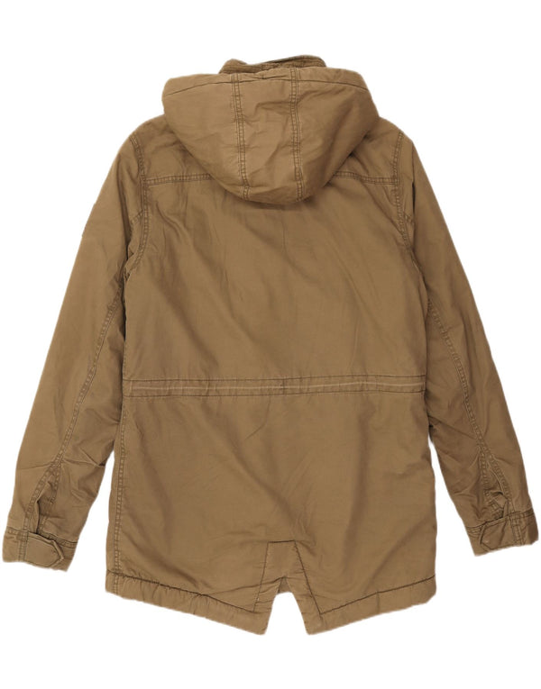 Superdry Parka con capucha para hombre, talla 40, algodón caqui grande