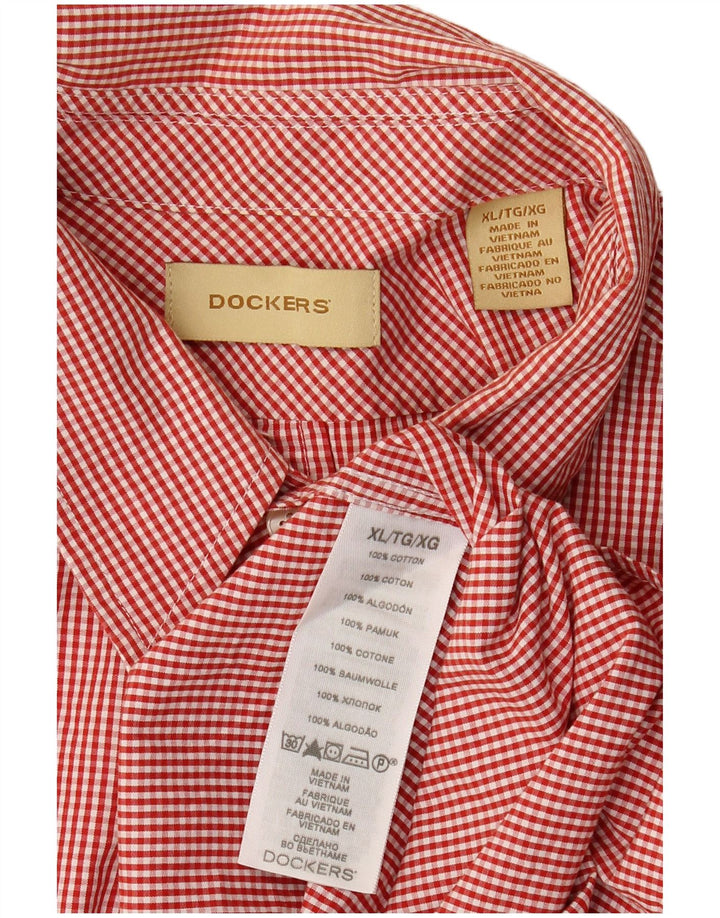 Camisa Dockers Hombre XL Algodón Vichy Rojo