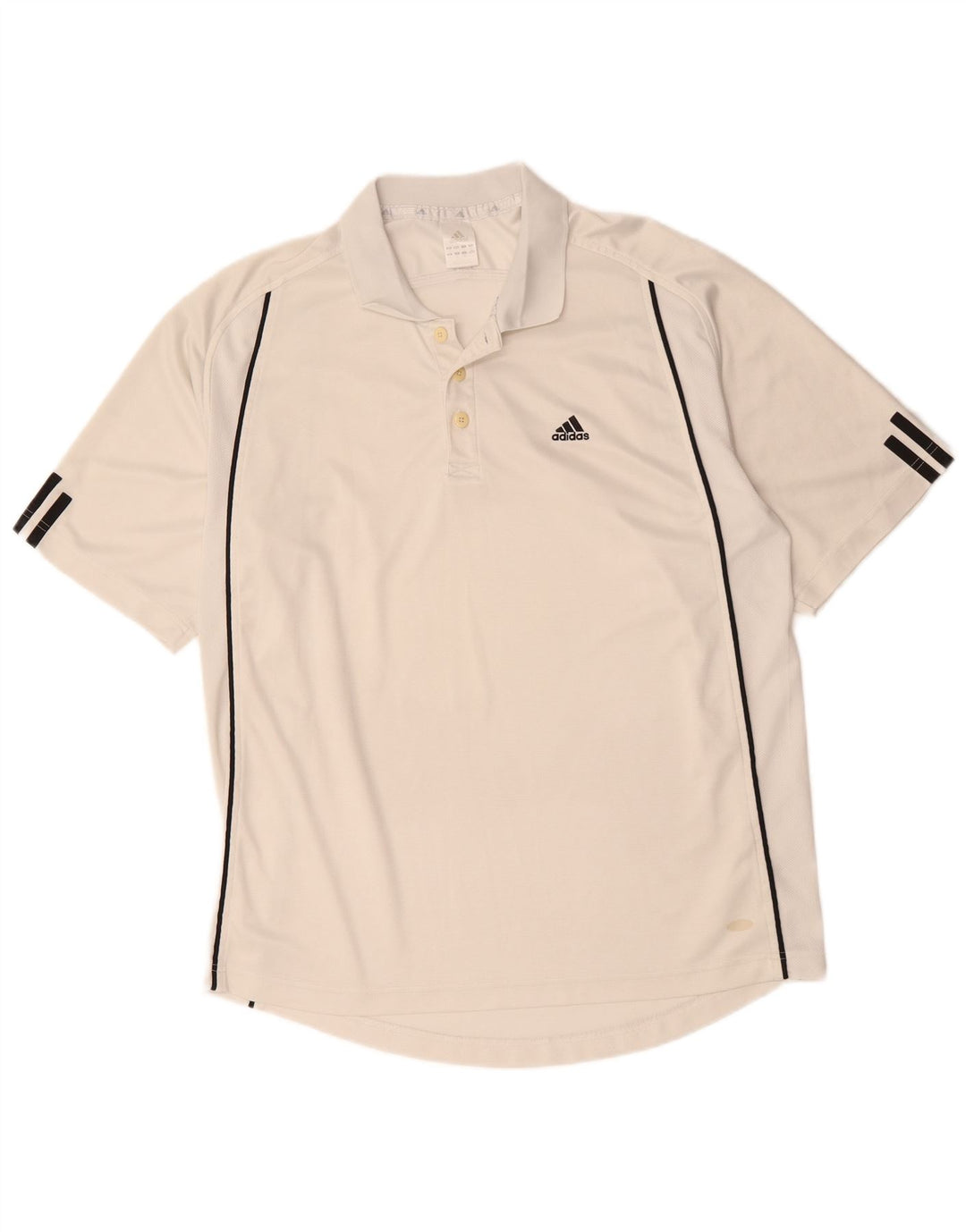 Adidas Polo para hombre UK 42/44 Grande Blanco Poliéster