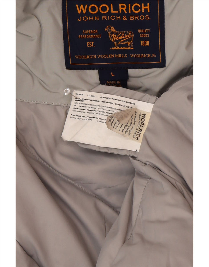 Woolrich Parka con capucha para mujer UK 46 Grande Gris Poliéster Invierno