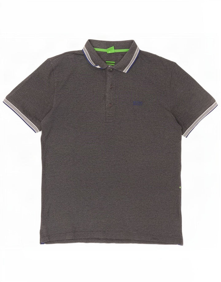 Hugo Boss Polo para hombre de algodón gris grande