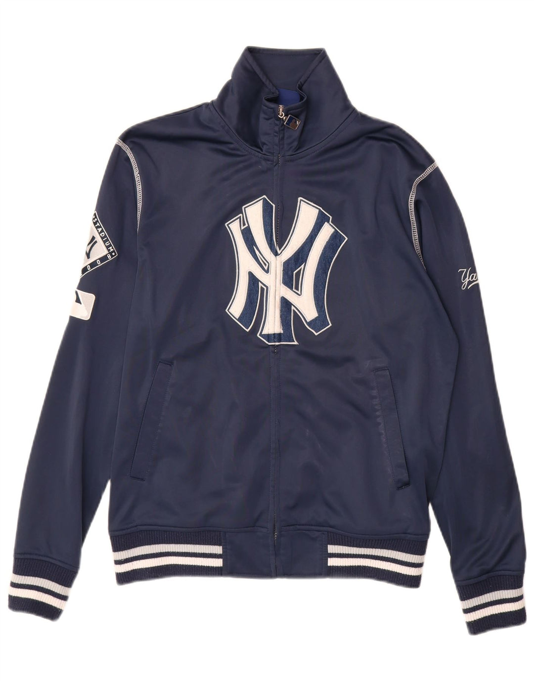 MAJESTIC Mens New York Yankees Chándal Top Chaqueta Pequeña Azul Marino
