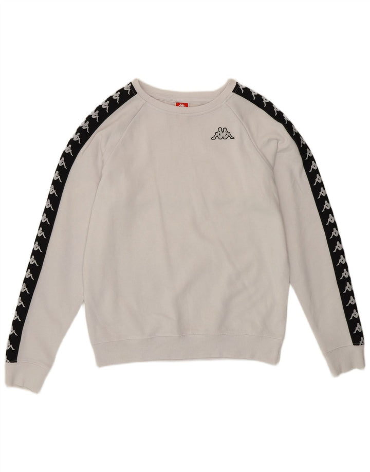 KAPPA Sudadera gráfica para mujer Jumper UK 44 Medium White Colourblock