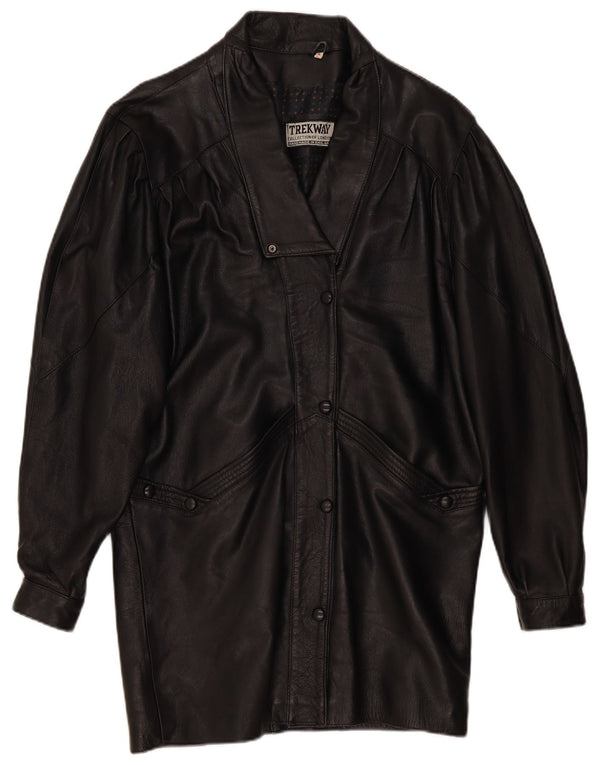 Trekway Abrigo de cuero para mujer UK 10 Small Black