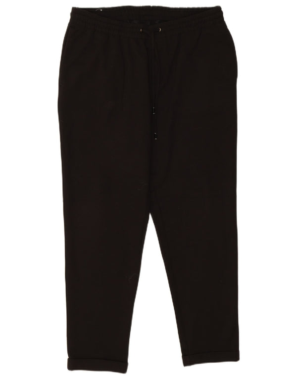 Zara Mens Slim Chino Pantalones Grande W32 L27 Poliéster Negro