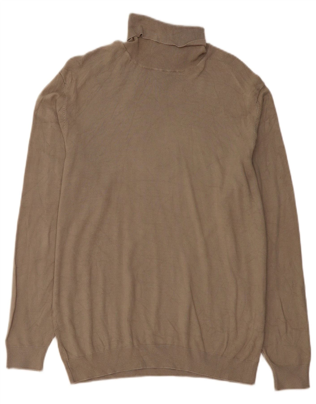 Zara Jersey con cuello vuelto para mujer, talla 44, viscosa beige mediana