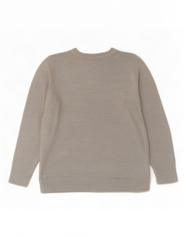 Marks & Spencer Suéter tipo jersey de gran tamaño con cuello barco para mujer UK 10 Small Grey