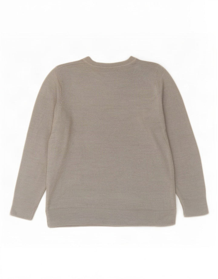 Marks & Spencer Suéter tipo jersey de gran tamaño con cuello barco para mujer UK 10 Small Grey
