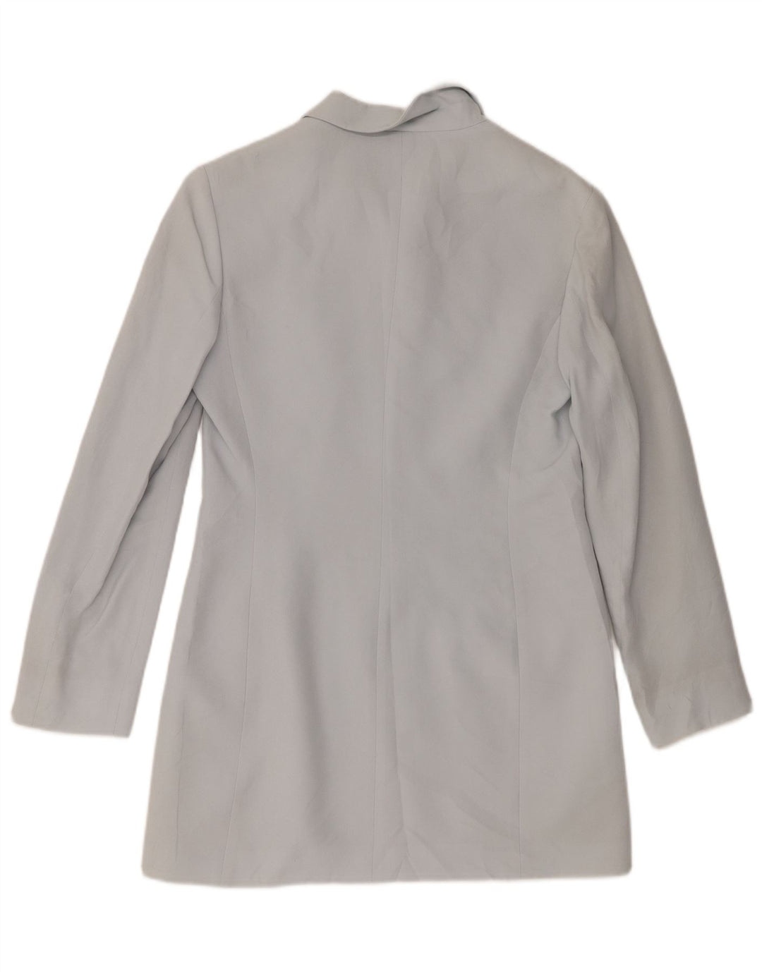 Marella Chaqueta tipo blazer larga con 4 botones para mujer UK 10 Small Blue Rayon