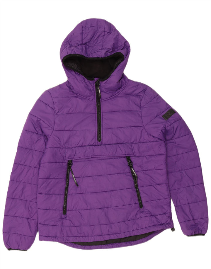 SUPERDRY Chaqueta acolchada con capucha para mujer UK 42 Medium Purple Nylon