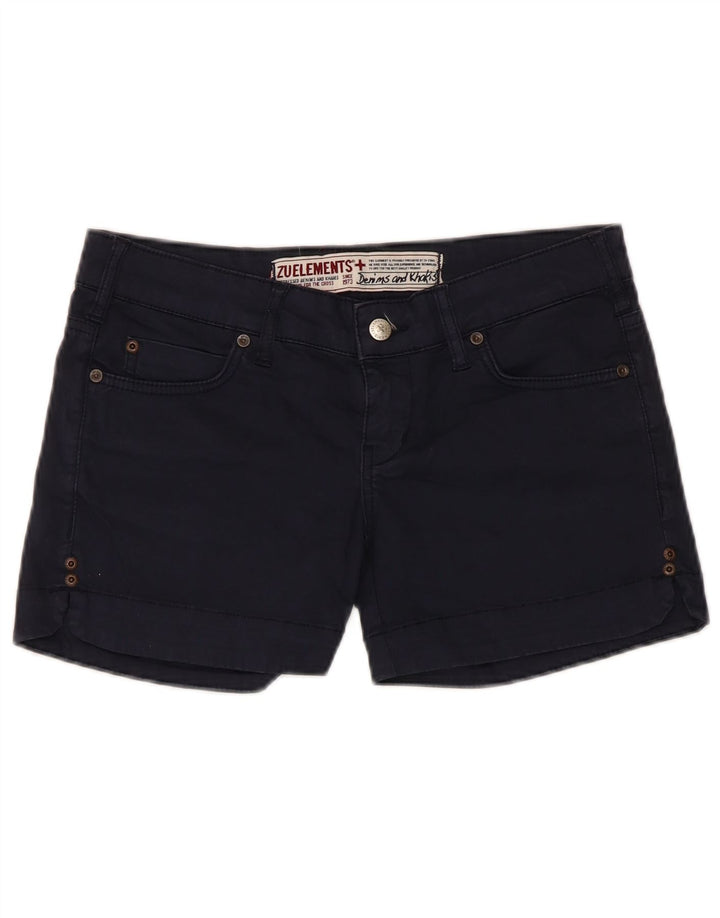 Zu Elements Pantalones Cortos Casuales para Mujer W27 Pequeño Azul Marino Algodón
