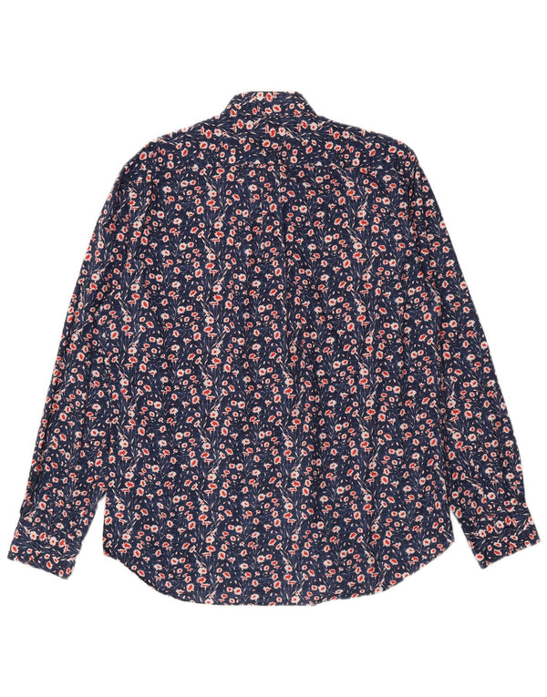 Camisa Harmont & Blaine para hombre XL Algodón floral azul marino