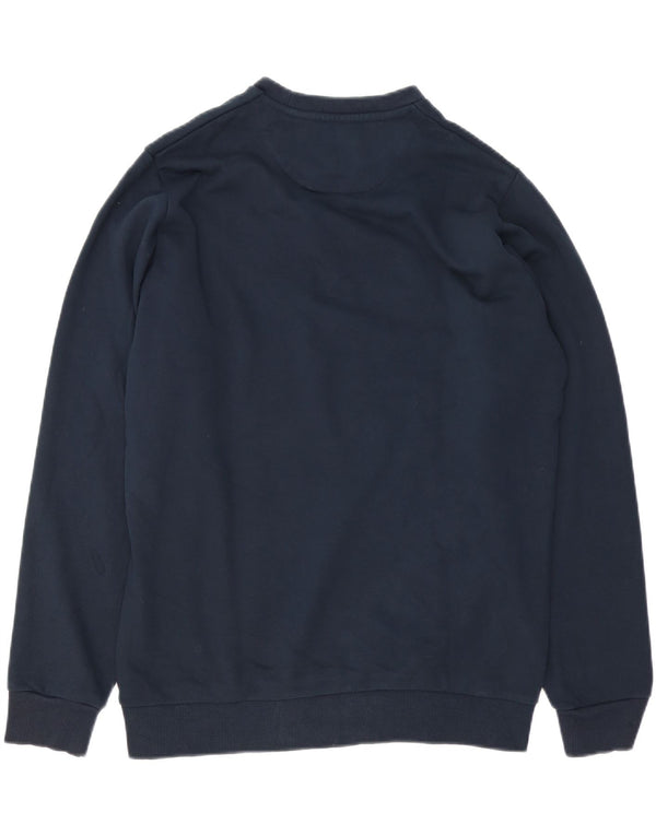 Lyle & Scott Hombre Boxy Graphic Sudadera Jumper Medium Azul Marino Algodón