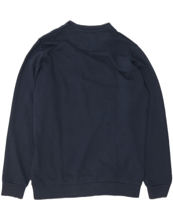 Lyle & Scott Hombre Boxy Graphic Sudadera Jumper Medium Azul Marino Algodón