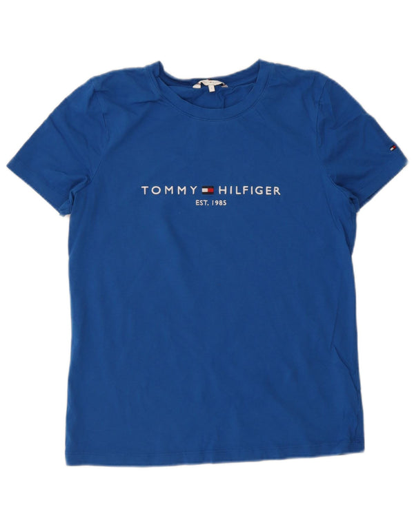 Tommy Hilfiger Camiseta gráfica para hombre Top Small Blue Cotton