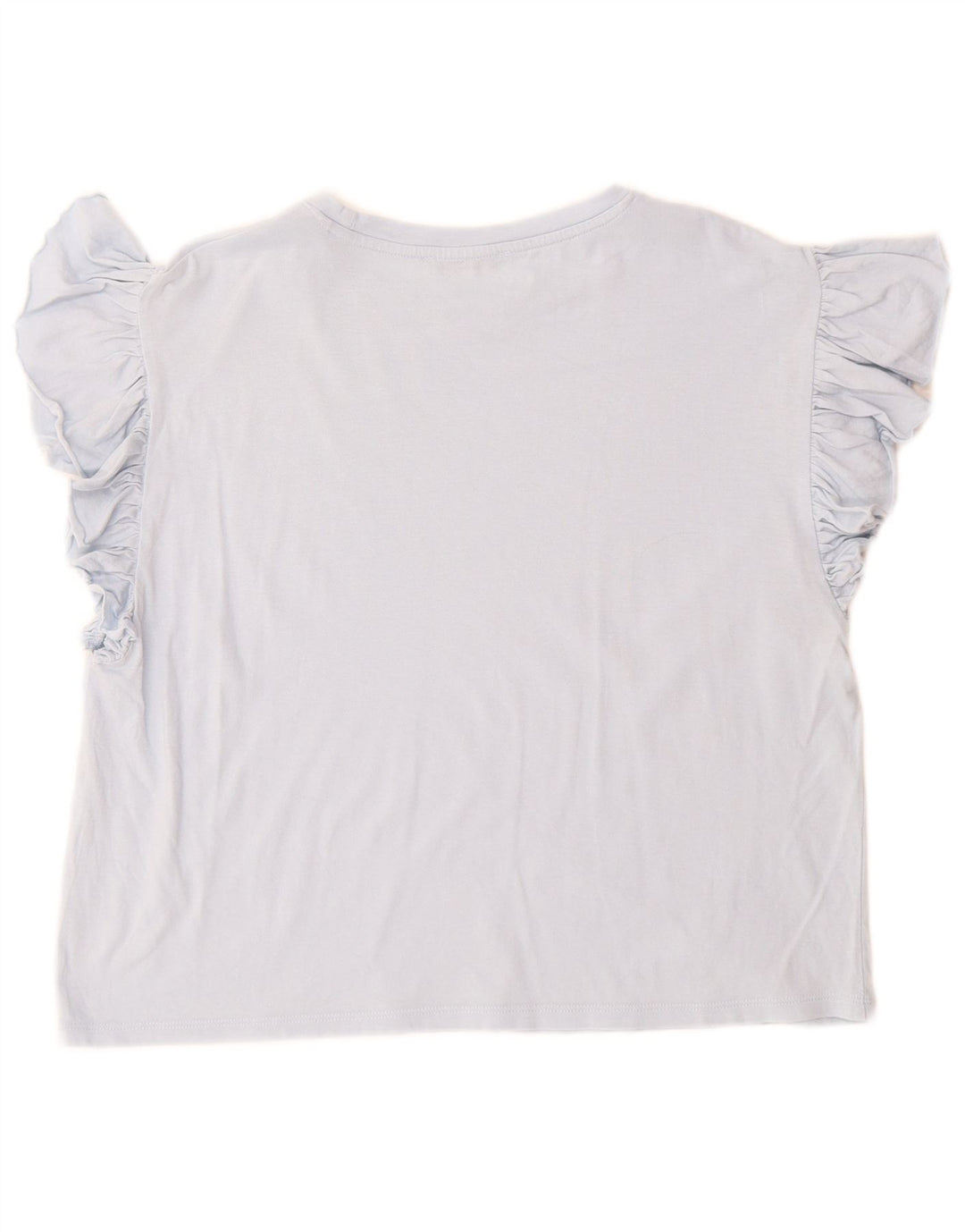 Zara Mujer Camiseta Top UK 44 Azul Medio