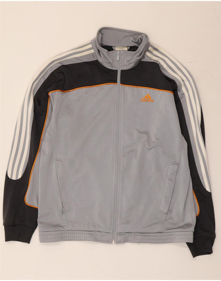 Adidas Hombre Chándal Top Chaqueta Gris Medio Colorblock Poliéster