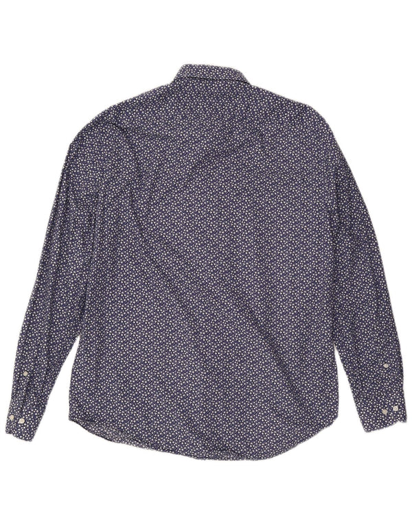 Tommy Hilfiger Camisa de corte regular para hombre Talla 44 17 1/2 XL Azul marino Floral
