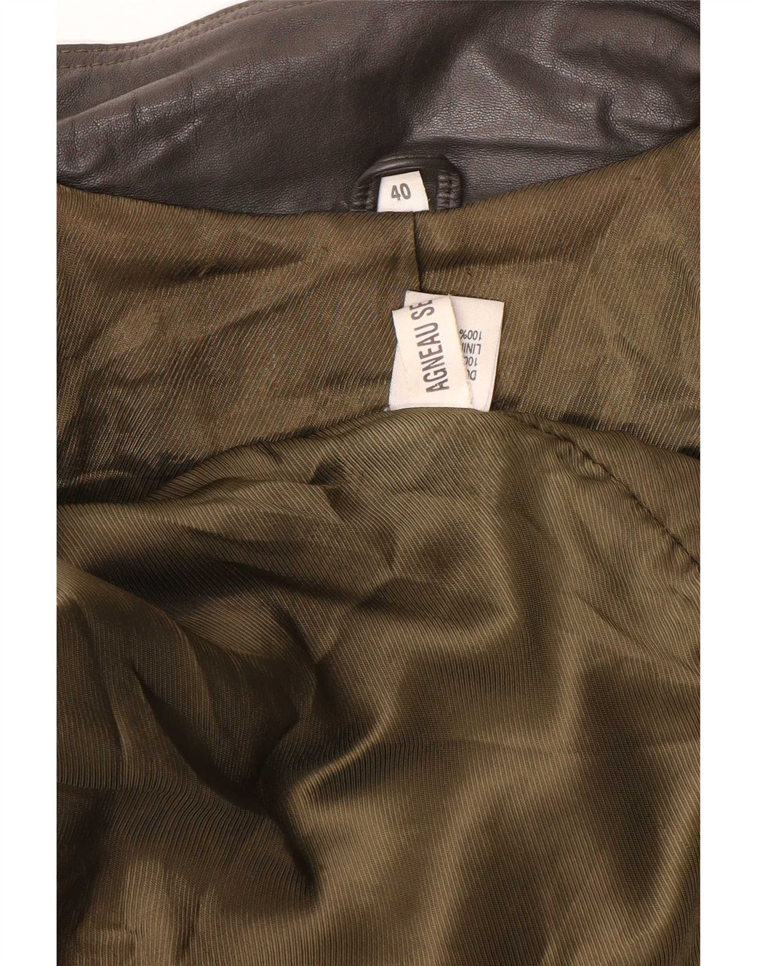 Vintage mujer abrigo de cuero de gran tamaño EU 40 bloque de color gris medio
