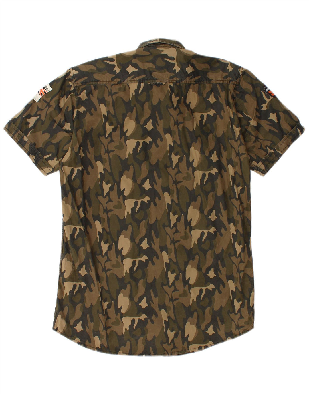 SUPERDRY Camisa militar de manga corta para hombre grande multicolor camuflaje