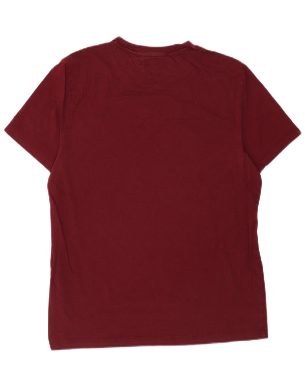 Tommy Hilfiger Camiseta gráfica ajustada para hombre Top grande de algodón burdeos