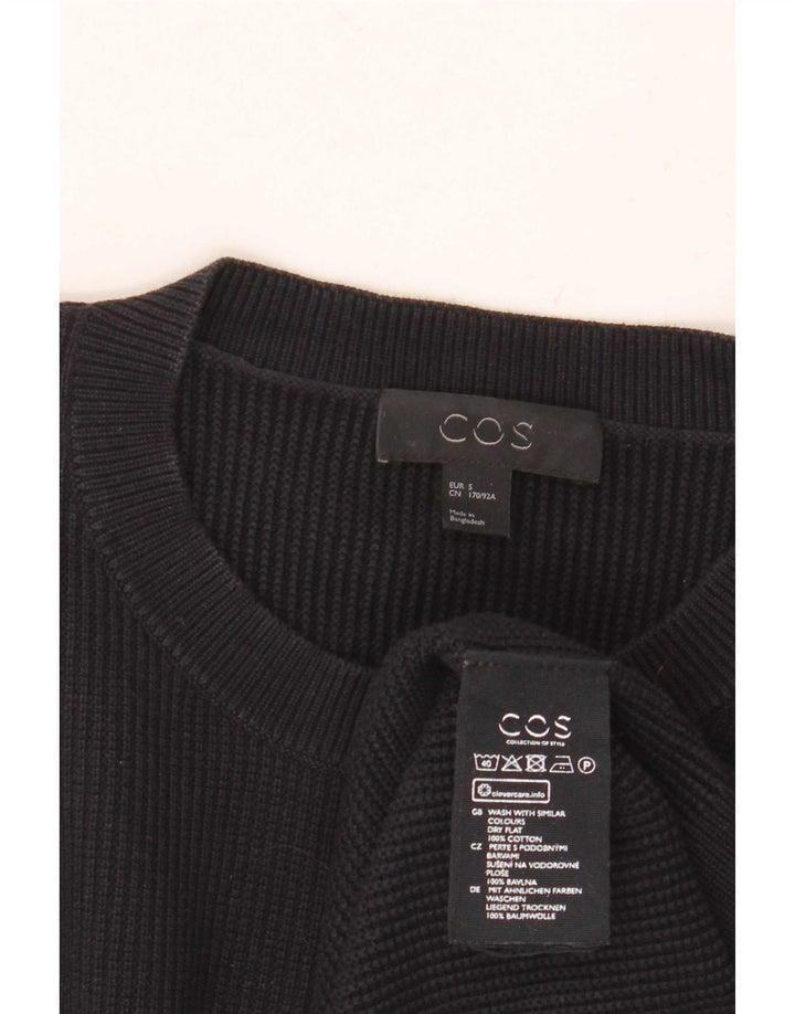 Cos - Jersey de cuello redondo para hombre, talla pequeña, algodón negro