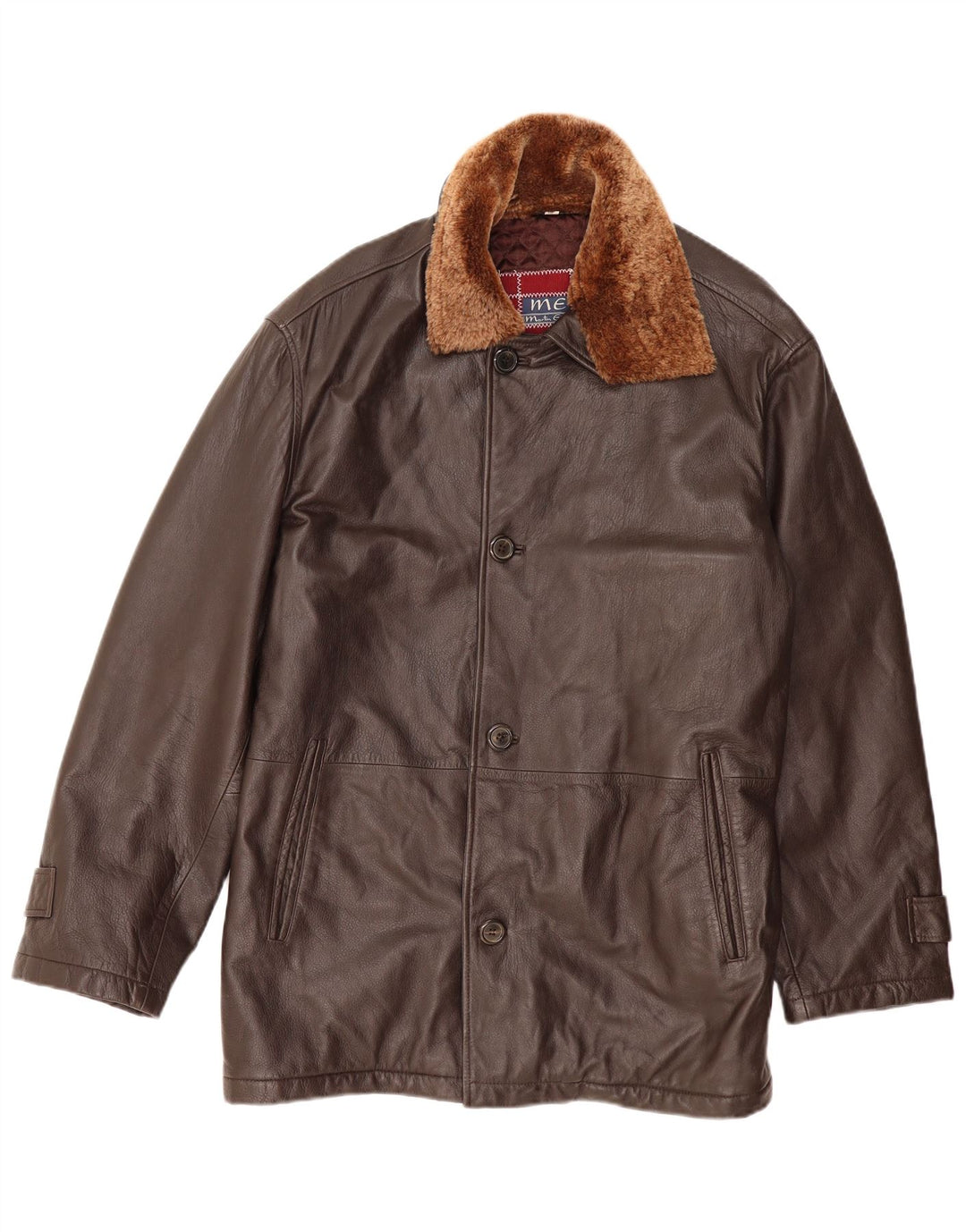 Martin Eden Chaqueta de cuero para hombre IT 50 Cuero marrón grande