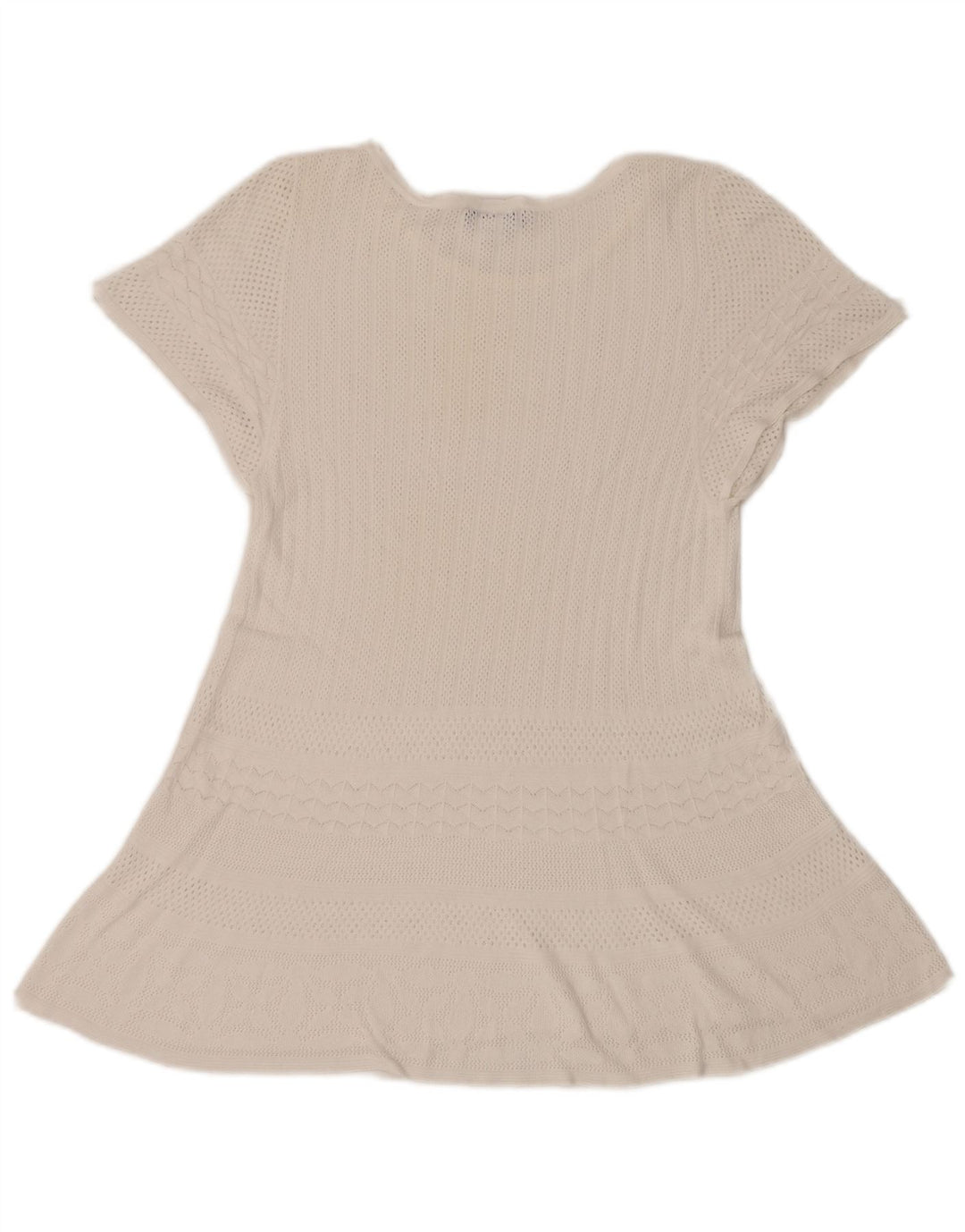 Max & Co. Vestido evasé de crochet transparente para mujer UK 10 Small White