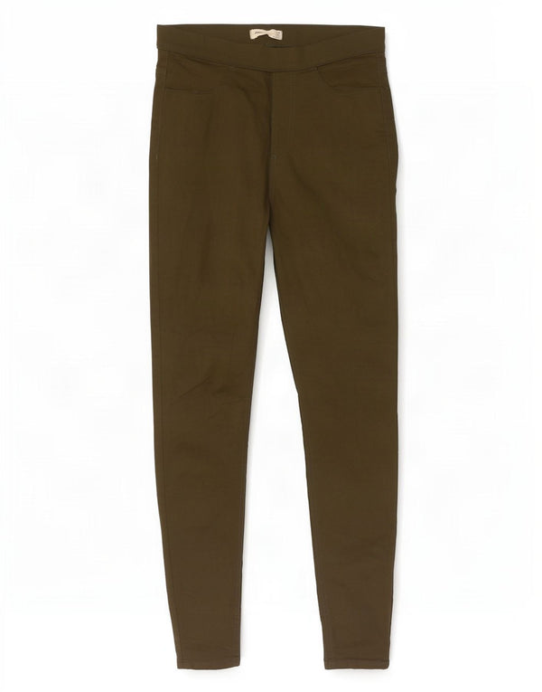 Marks & Spencer Jeans Jegging para Mujer UK 10 Small W28 L30 Algodón Caqui