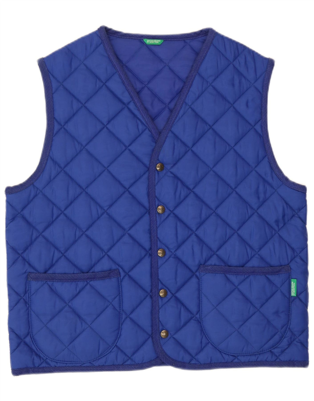 Benetton Chaleco Acolchado Mujer ES 40 XL Poliamida Azul