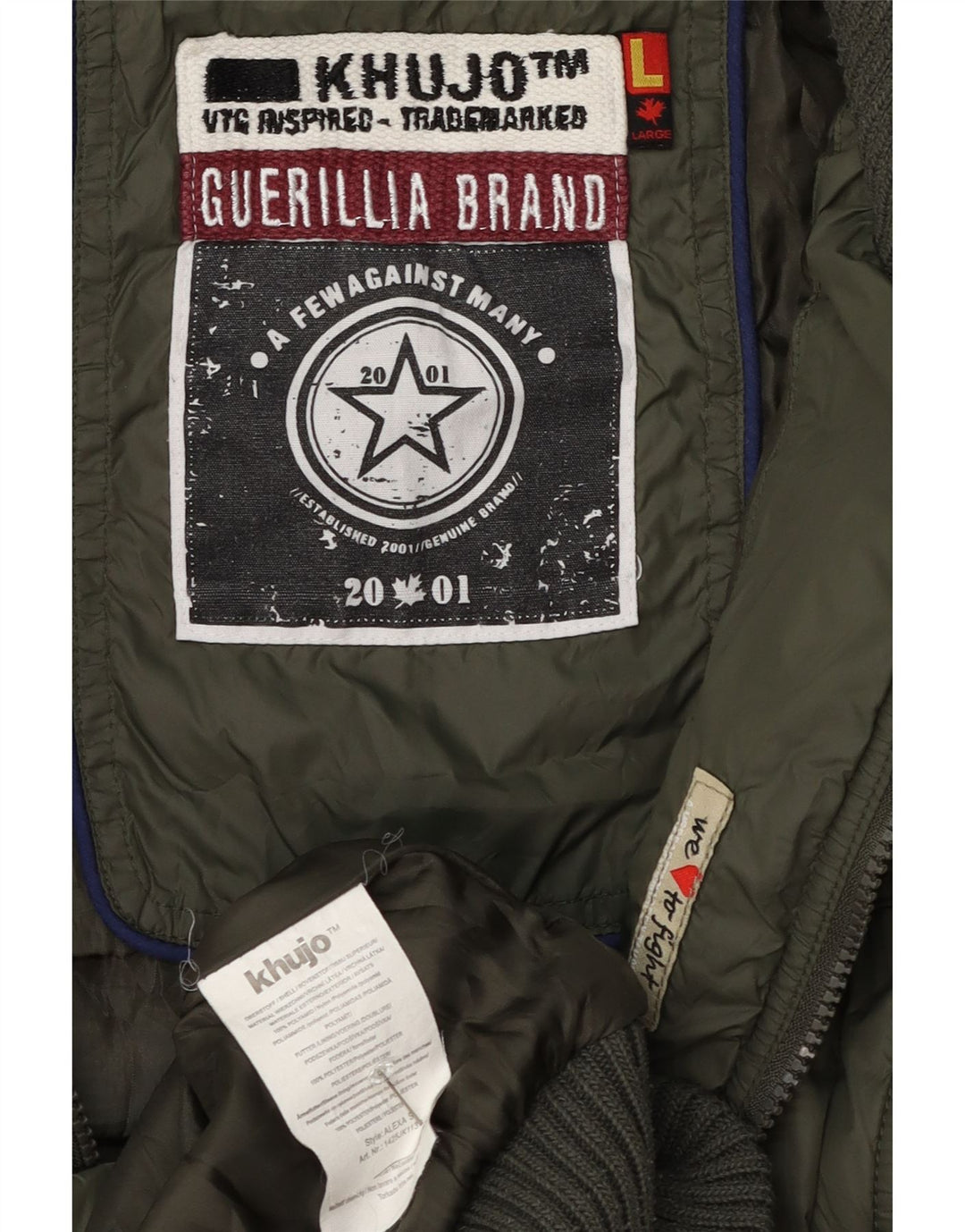 KHUJO Chaqueta acolchada con capucha para mujer UK 40 Grande Poliéster verde