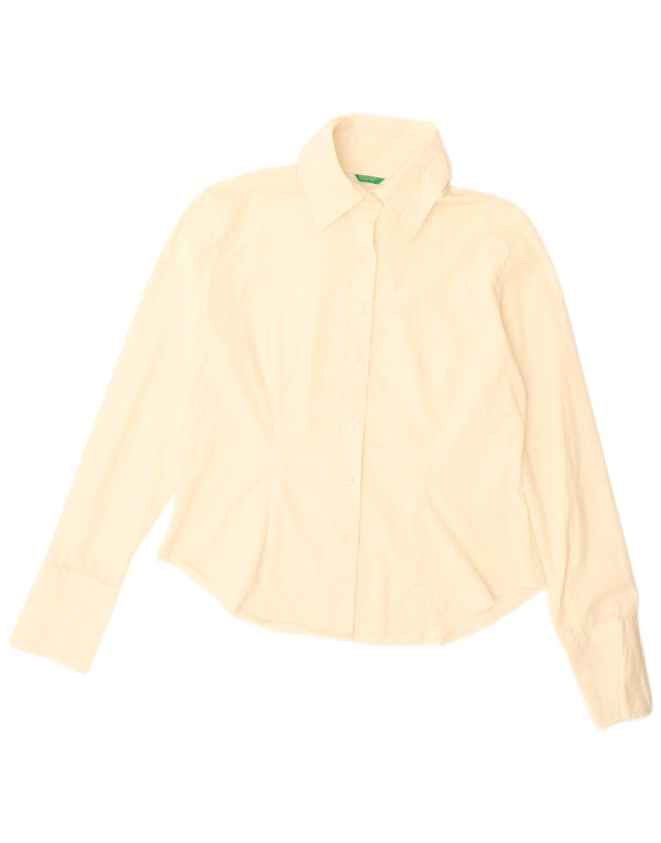 Camisa Benetton Mujer ES 46 Grande Blanco Roto