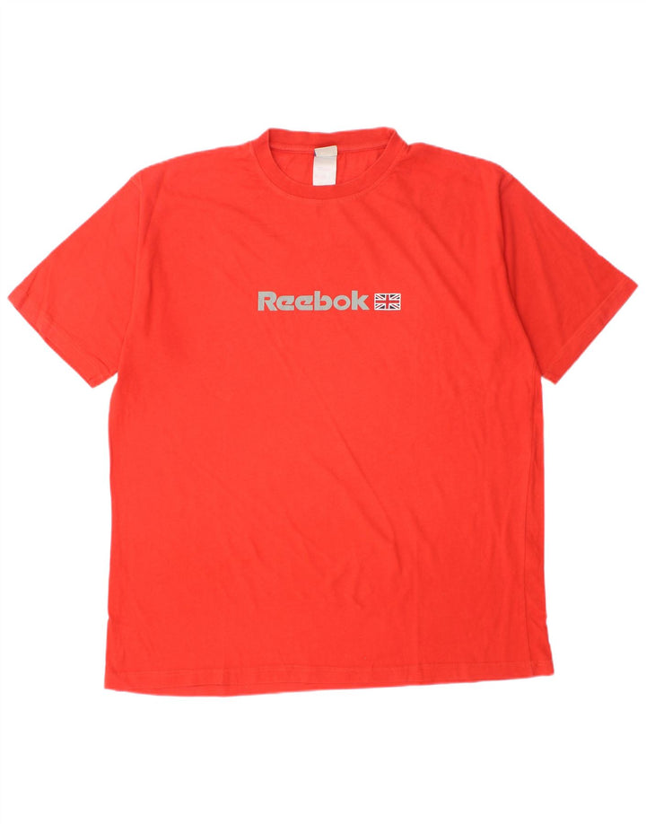 REEBOK Camiseta gráfica para hombre Top grande de algodón rojo