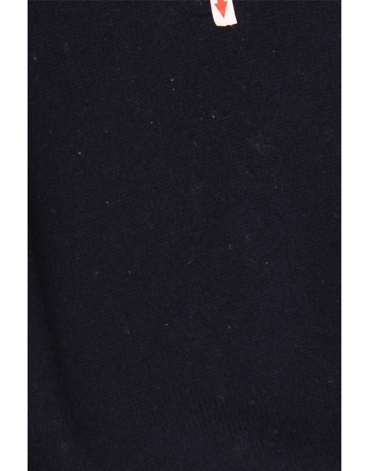 Musto Jersey De Cuello Con Cremallera Para Hombre Grande De Lana De Cordero Azul Marino