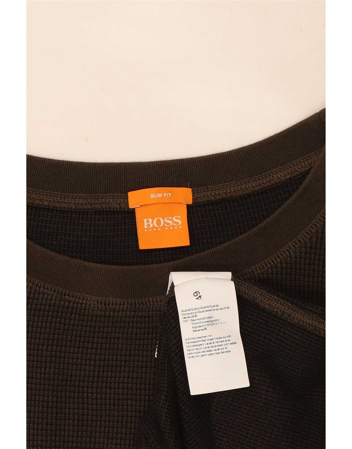 Hugo Boss Hombre Top Manga Larga 3XL Algodón Marrón