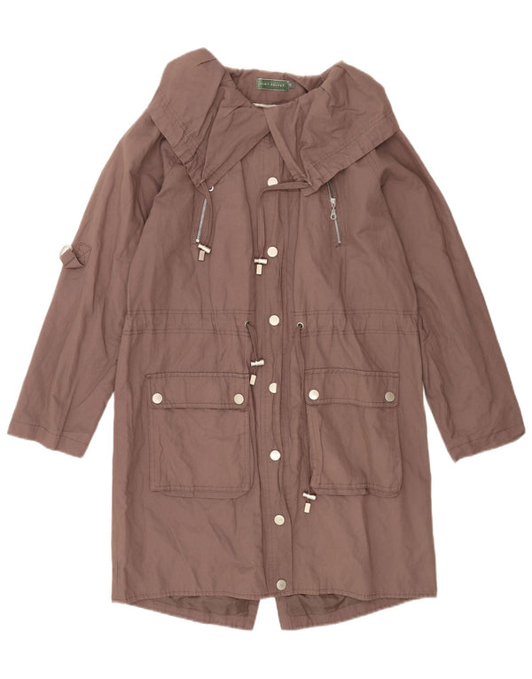 MINT VELVET Womens Oversized Parka Jacket UK 10 Small Brown Cotton