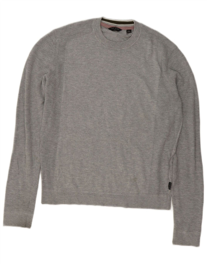 Jersey de cuello redondo para hombre de Ted Baker de algodón gris medio