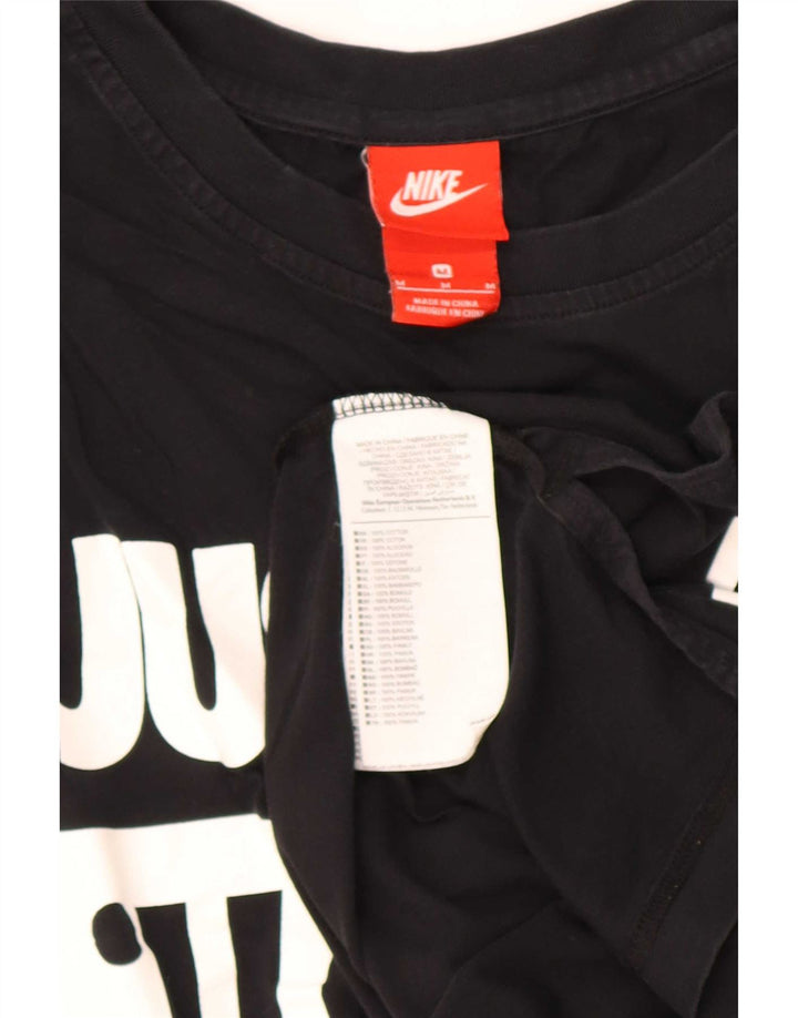 Camiseta sin mangas con estampado gráfico de algodón en bloques de color negro mediano para hombre Nike
