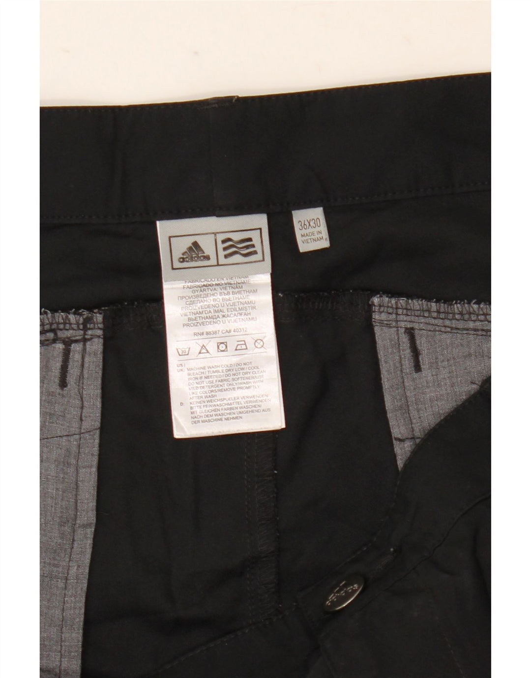 Adidas Pantalones Chinos Slim Para Hombre W36 L30 Poliéster Negro