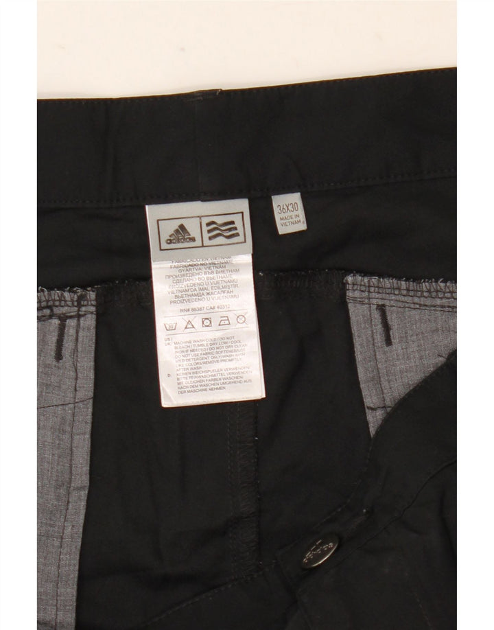 Adidas Pantalones Chinos Slim Para Hombre W36 L30 Poliéster Negro
