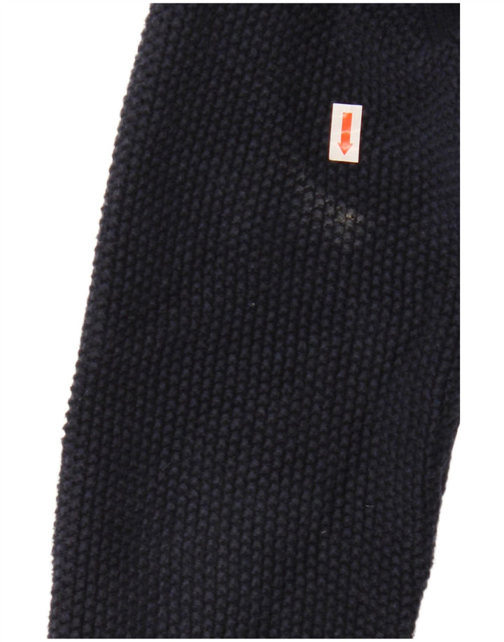 CREW CLOTHING Suéter tipo cárdigan abierto para mujer UK 14 Algodón azul marino mediano