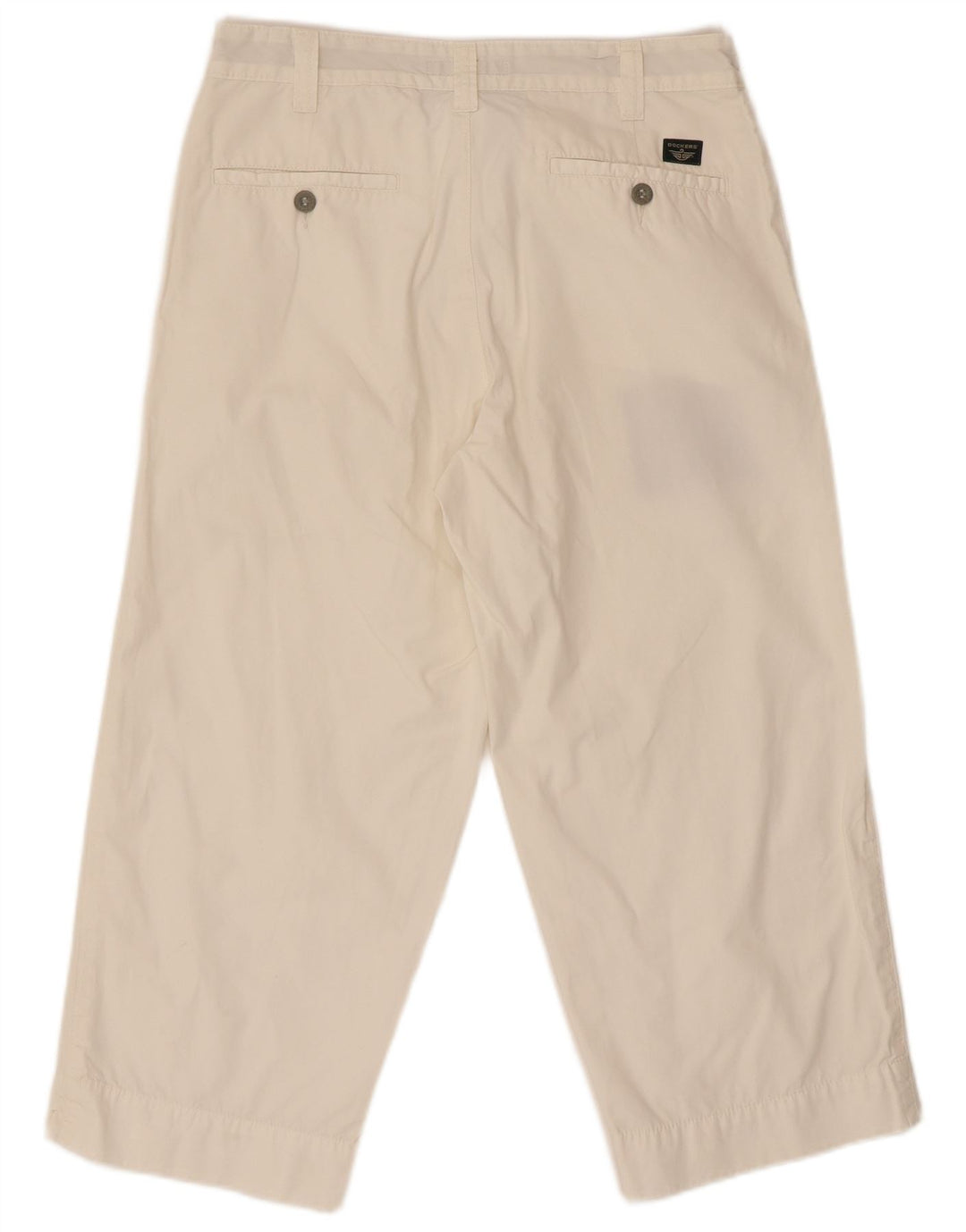 Dockers Pantalones Capri Rectos Mujer W31 L22 Blanco Roto