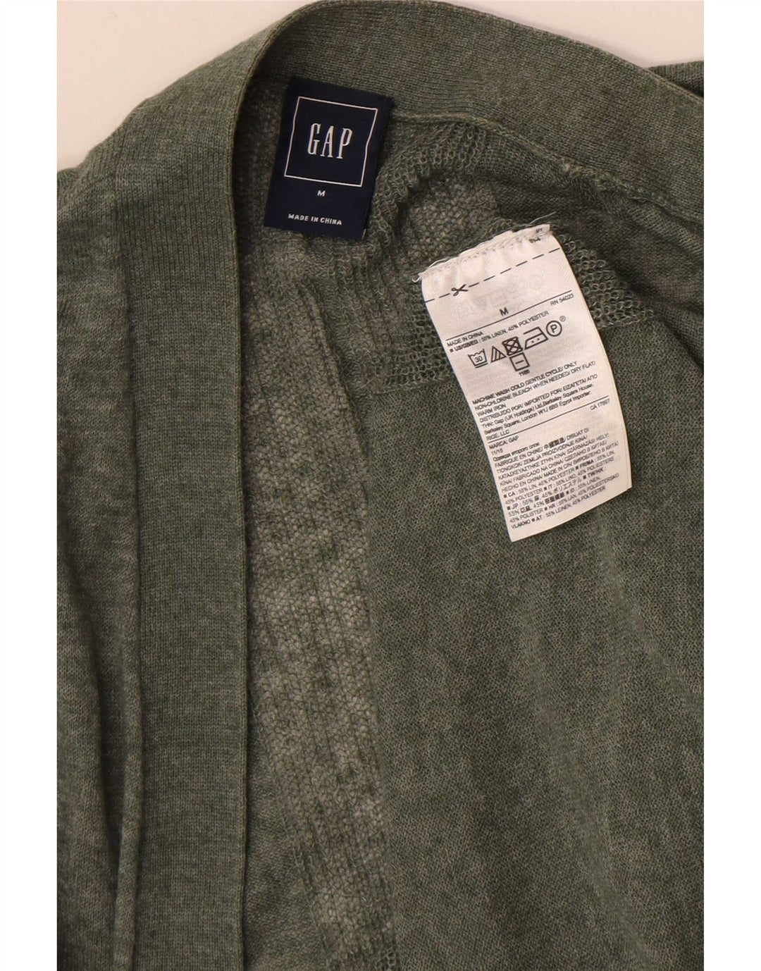 Gap Suéter Cárdigan Abierto para Mujer UK 14 Medium Khaki Linen