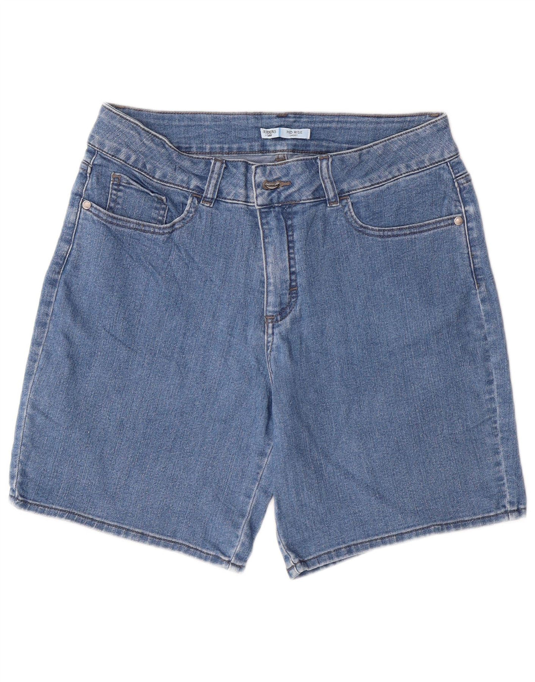 LEE Womens Riders Mid Rise Denim Shorts US 10 Grande W30 Algodón Azul